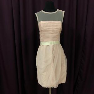 Vera Wang Pink Bobbin with Illusion Neckline